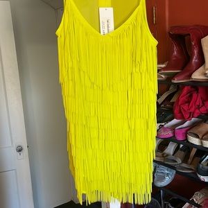 Lime green tassels tank top! Brand new!